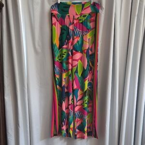 Trina Turk Multicolor Wide Leg Pants - Pink, Green, Blue